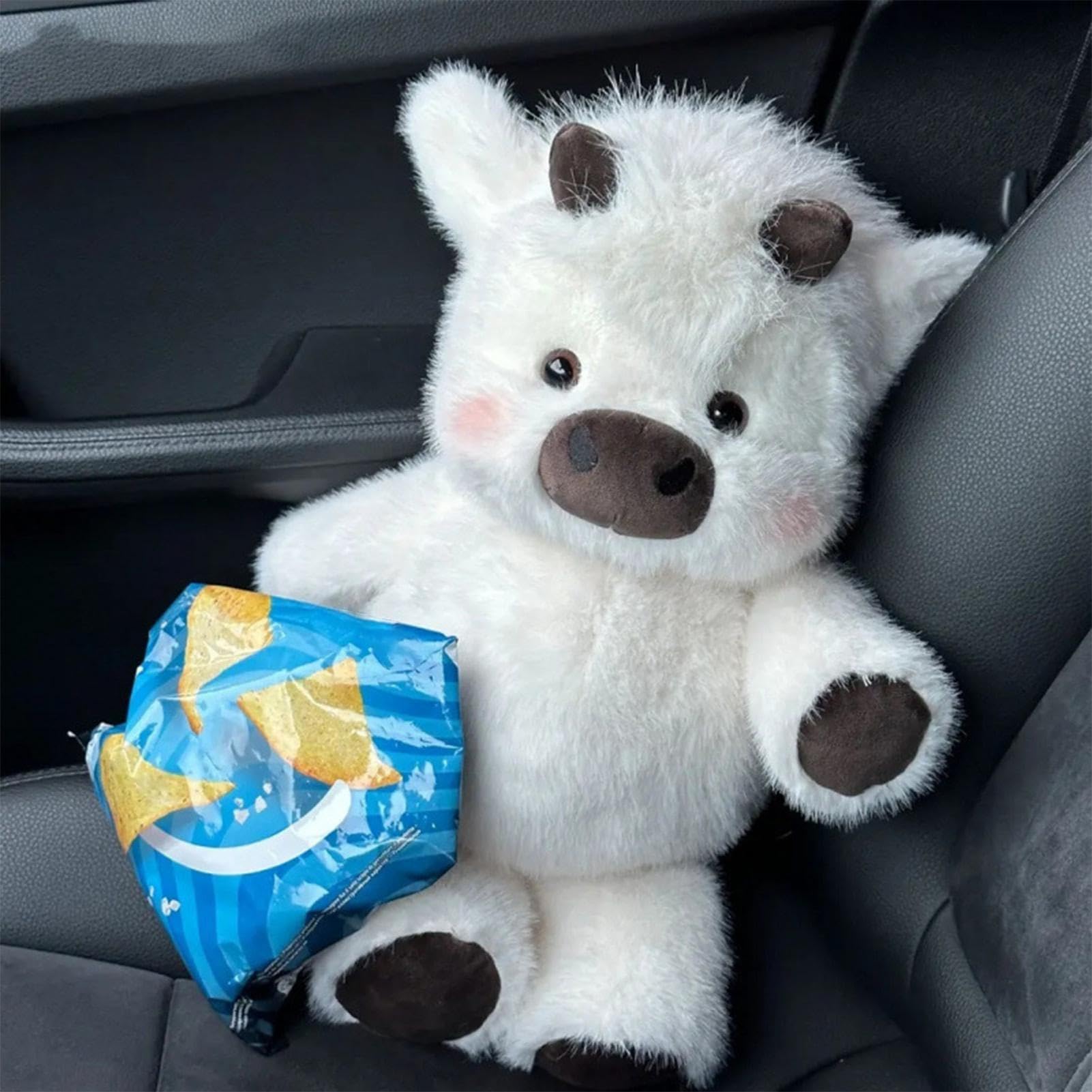Générique Jouet en Peluche Doux De Vache 45 Cm Coussin Décoratif Doux Animal en Peluche Poupounet De Doudou Vache Adorable Animal en Doudou De Vachette Qui Court À Fourrure pour Soulager Le