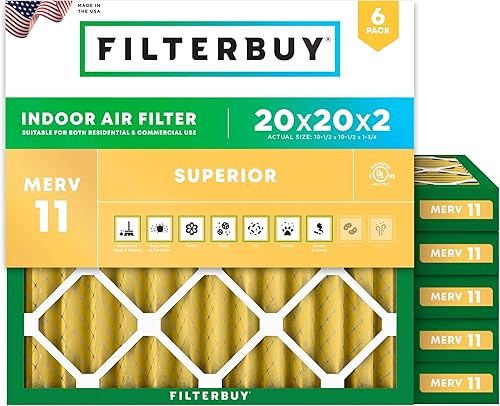 Filtros de calentador  Filtros de aire AFB MERV 11(paquete de 6), AFB20x20x2M11pk6