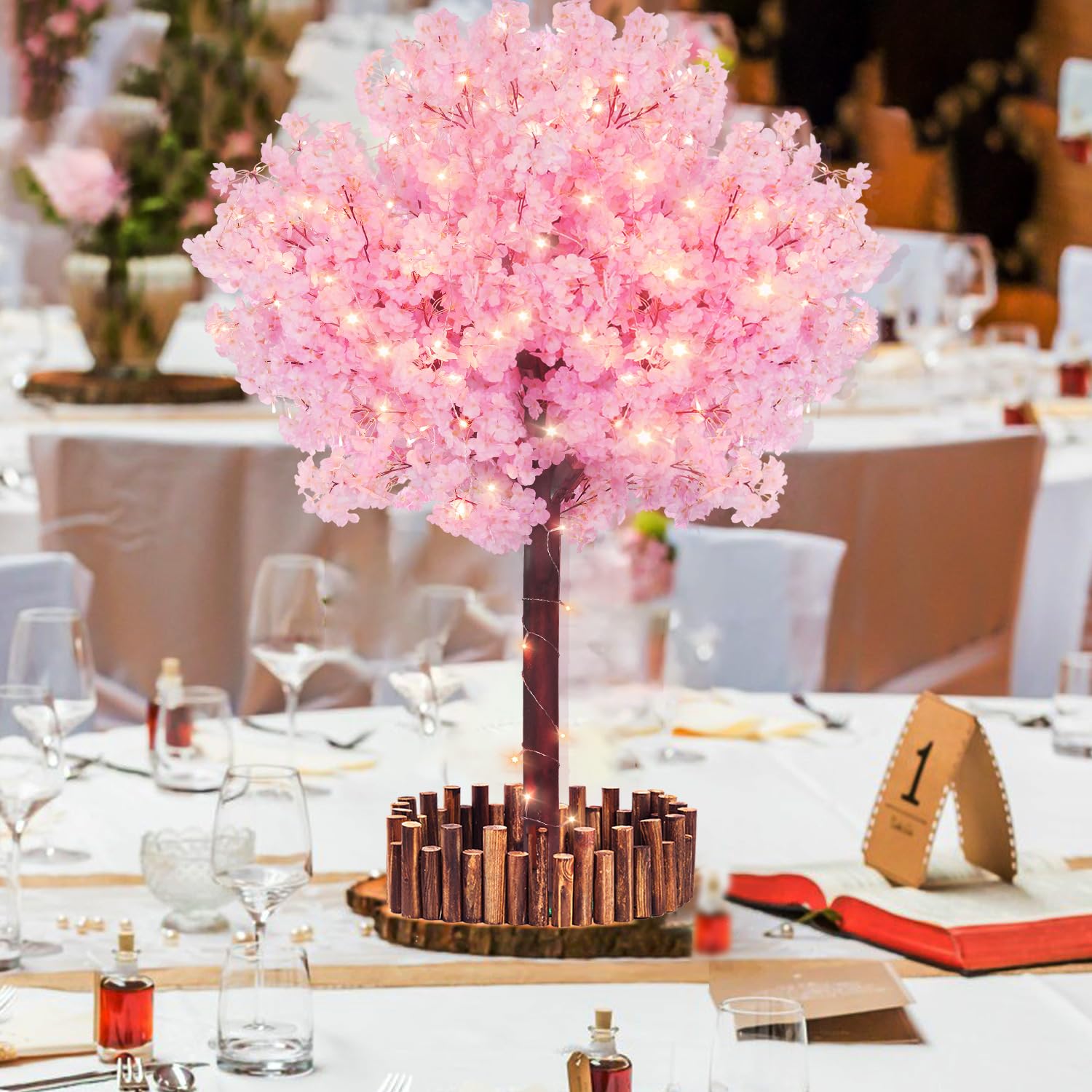 Amazon.com: TTDMK 4FT Pink Christmas Artificial Cherry Blossom
