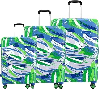 Euphoria Printed Luggage Trolley Set with 8 Wheels and in-Built Combination Lock (55+65+…