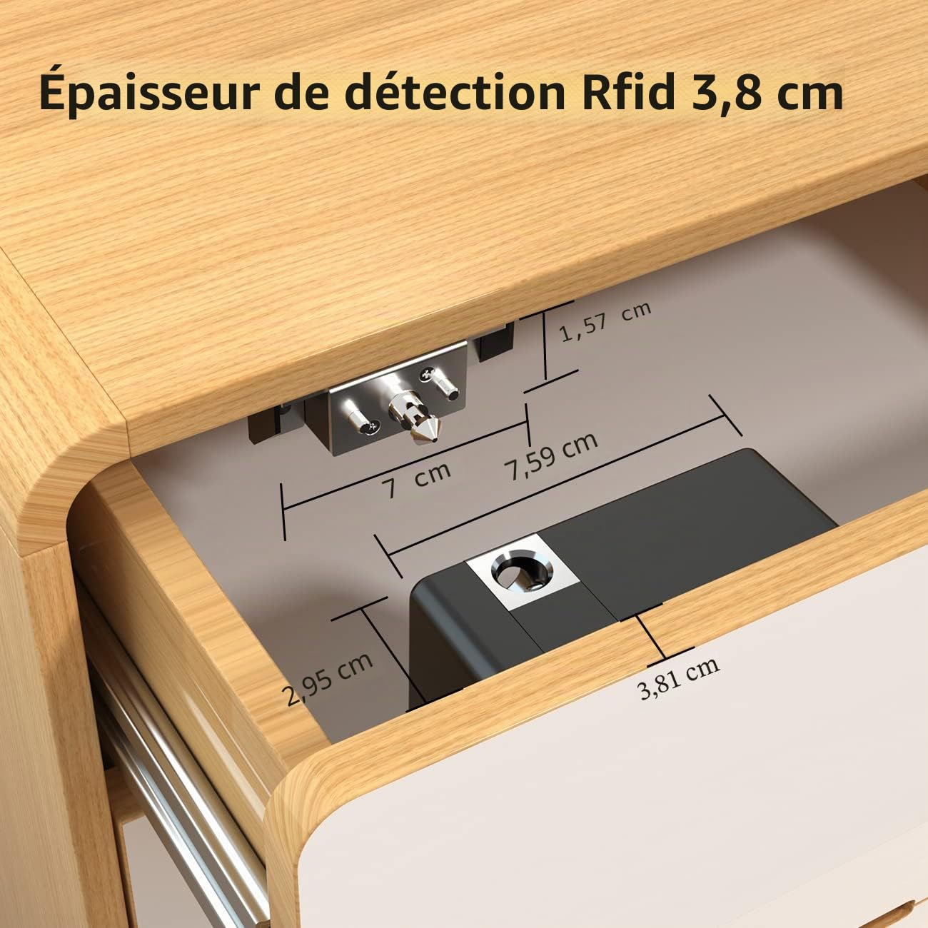 TTlock Verrou de tiroir Bluetooth fonctionne avec Google Home et Alexa, serrures intelligentes RFID magnétiques cachées, pour compartiment de rangement secret, meubles, armoire en bois NFC