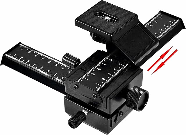 SHOOT 4 Way Macro Focusing Rail Slider for Close-up Shooting for Canon Sony Pentax Nikon Olympus Samsung and other Digital Camera with 1/4" Screw Hole