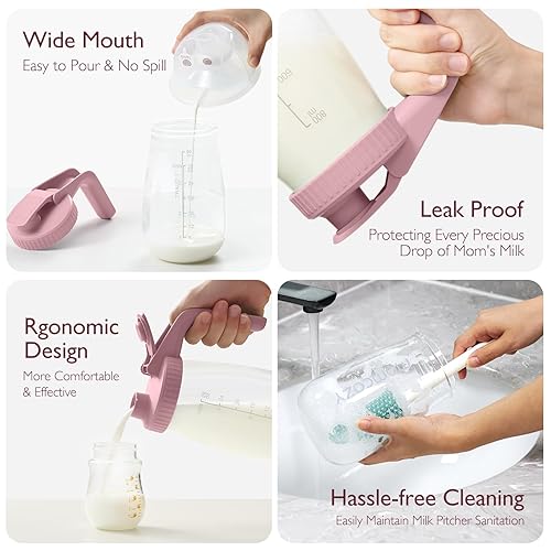 Miniatura 3 de Momcozy Jarra de leche materna, resistente al calor y al frío a los cambios bruscos de temperatura, contenedor de almacenamiento de leche materna