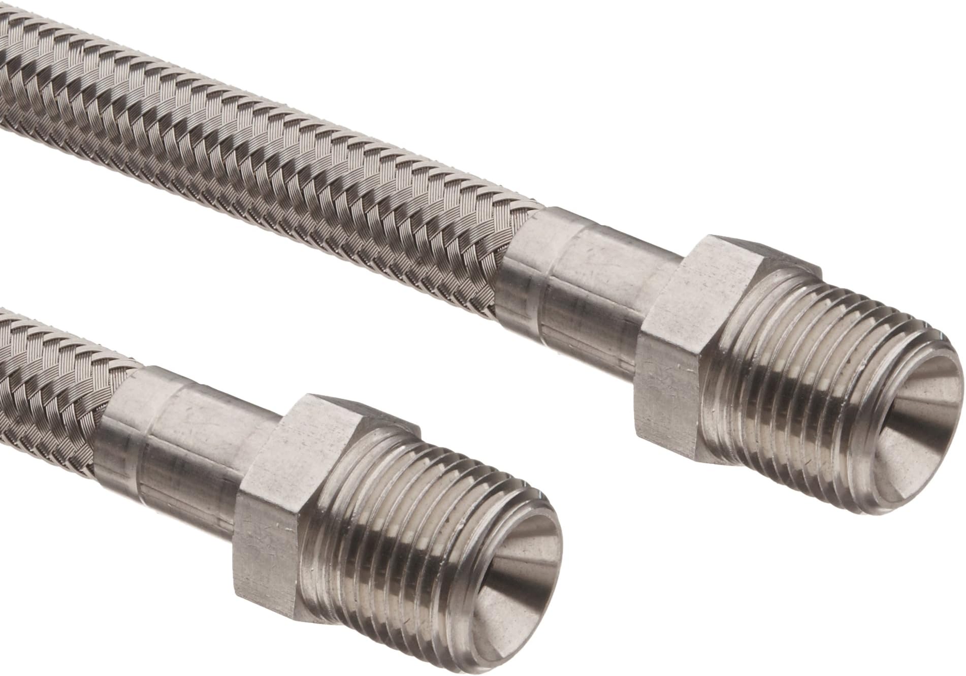 TSC Gray PTFE Chemical Hose Assembly, 1/2" NPT Male Connection, 2000 PSI Maximum Pressure, 48" Length, 1/2" ID