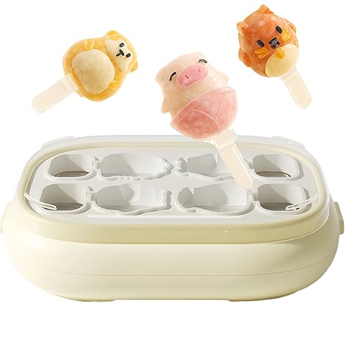 Miniatura 6 de Juego de 4 moldes para paletas de helados, accesorios de cocina para hacer helados, fácil liberación, reutilizable, de silicona, sin BPA, para