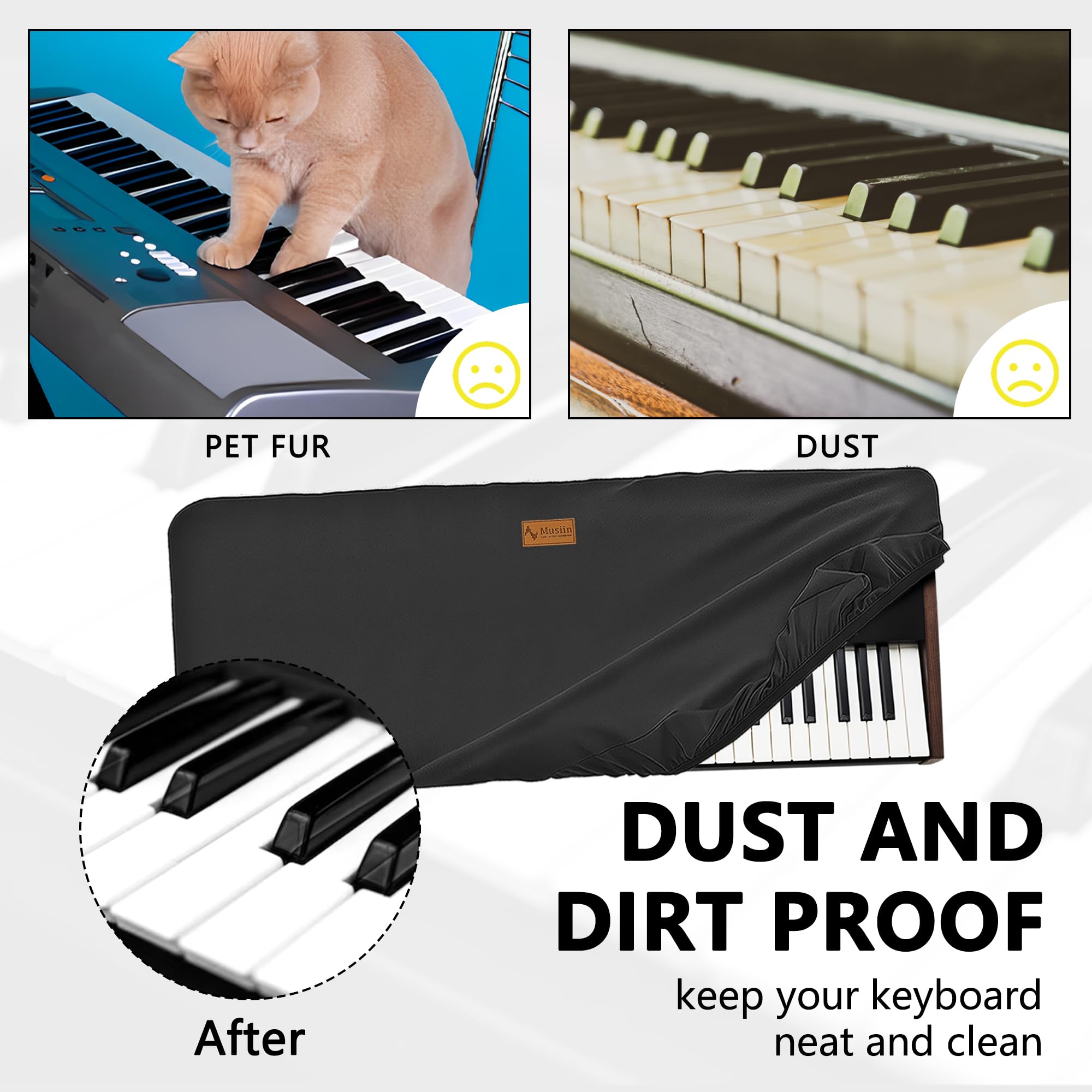 Musiin Pro Shield: Ultimate Stretch-fit Chinlon Keyboard Cover - Water & Dust Resistant, Compatible with Korg Pa5X61-Key Workstation