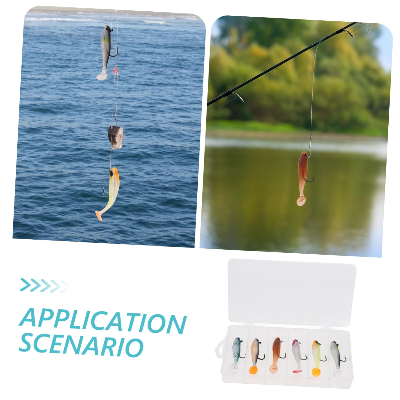 Mipcase Esca per La Pesca della Spigola Kit di Esche da Pesca Morbide Esche per La Pesca alla Spigola Esca da Pesca Colorata Crappie Esche Pagaia Morbida Addominali