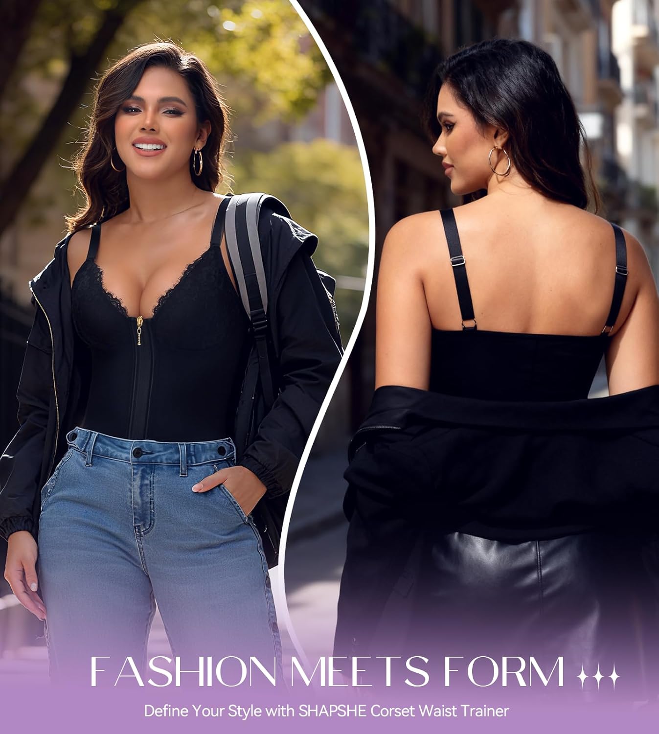 SHAPSHE Corset Waist Trainer For Women Tummy Control Bustier Lace Top Waist Corsets Shapewear Body Shaper with Bra - Image 2