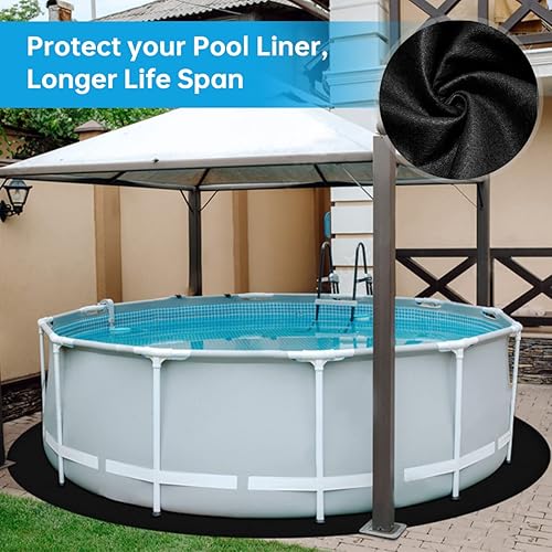 Miniatura 4 de Almohadilla redonda de revestimiento de piscina de 12 pies precortada para piscina sobre el suelo, prolonga la vida útil del revestimiento,