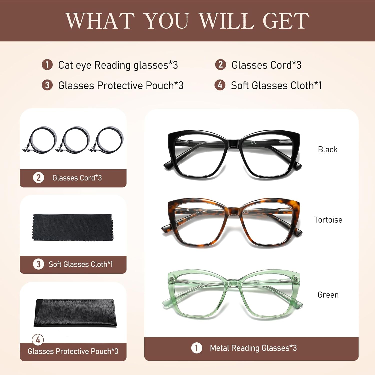 Oversized Reading Glasses Women Cat Eye Blue Light Computer Reader Stylish Unbreakable Fashion Large Eyewear PT2001A - Image 6