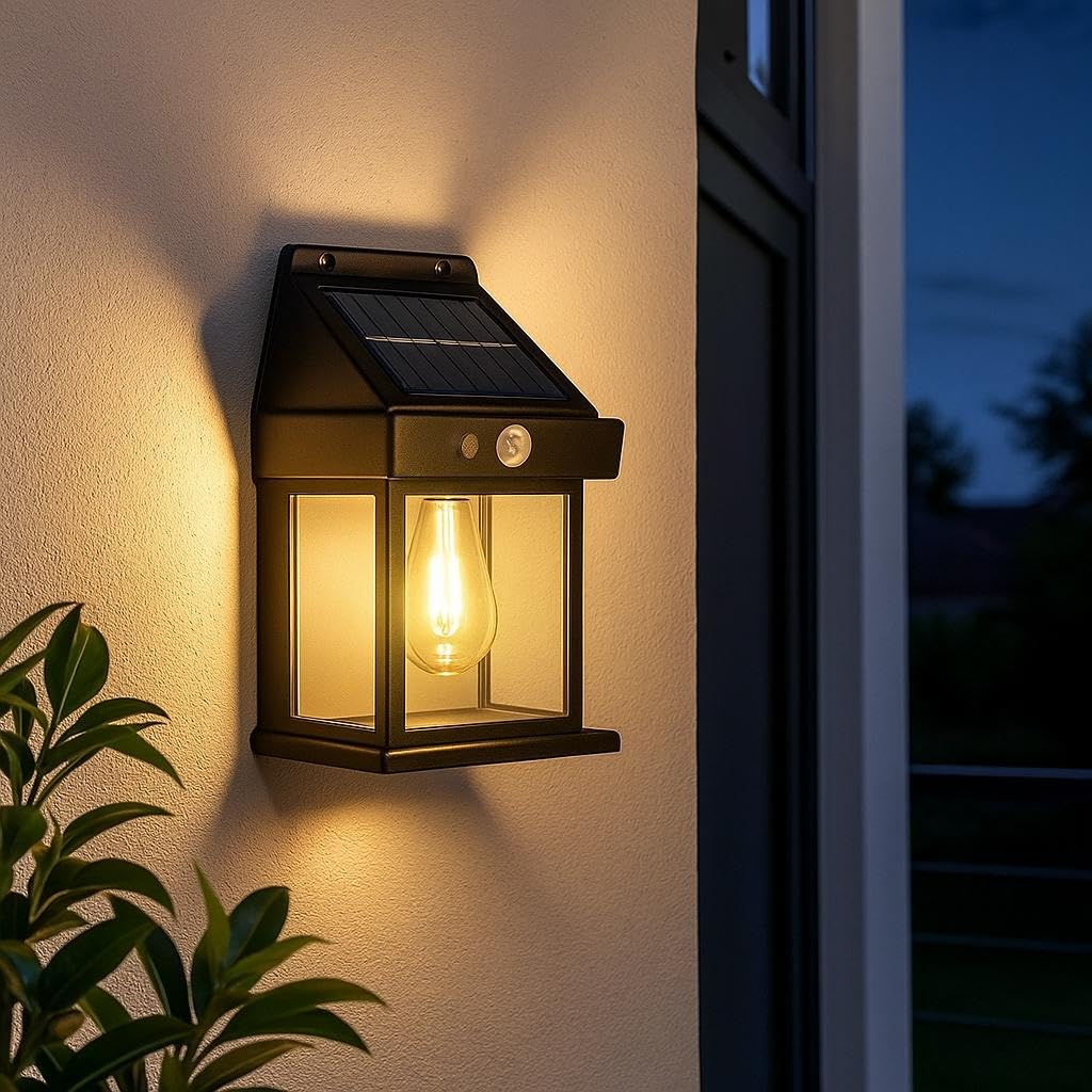 Sun-Powered Outdoor Wall Light with Motion Sensor – Warm Yellow LED Sconce, Waterproof Exterior Security Lamp, Auto-Charge Solar Light for Porch, Patio, Garden (Pack of 1)-picture-16