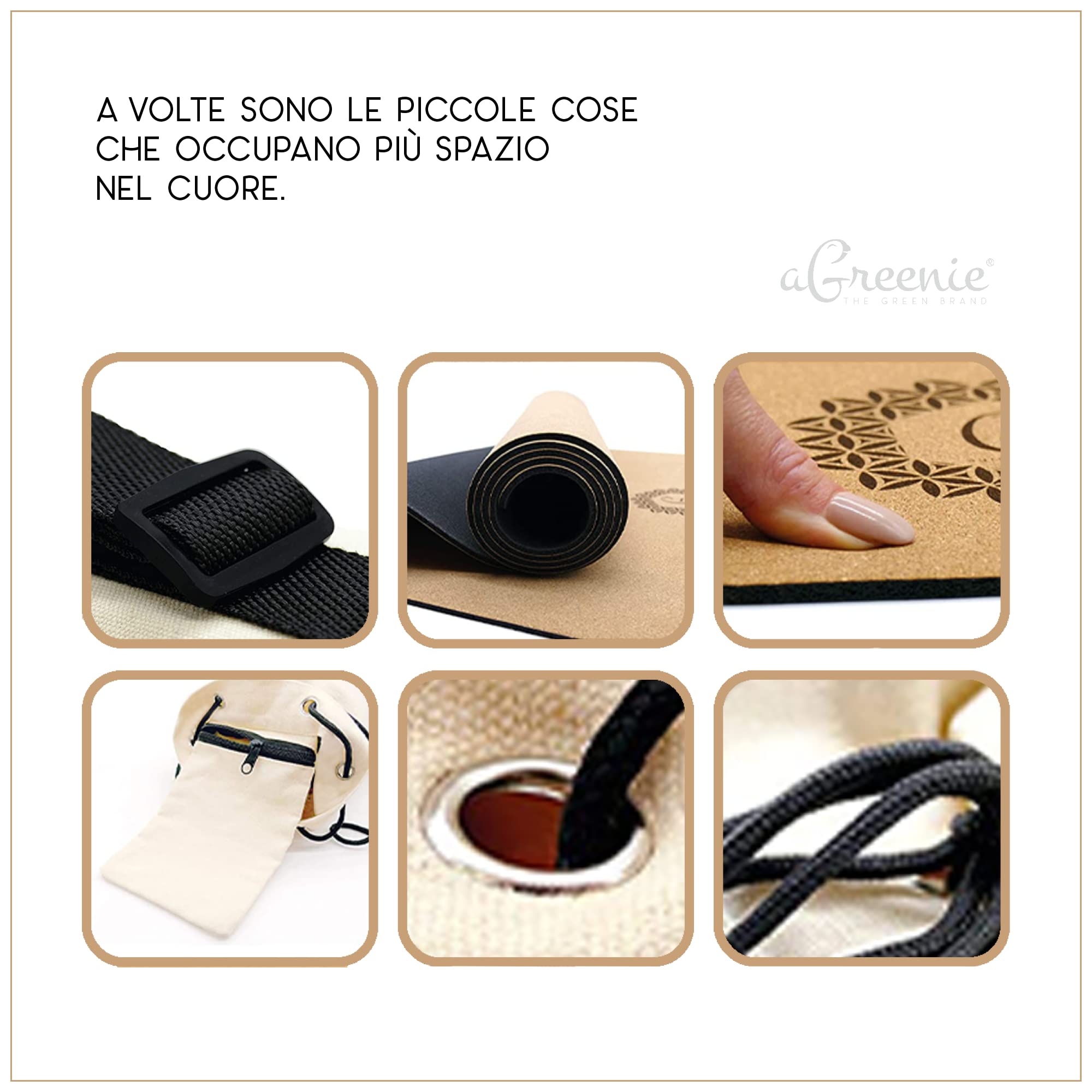Tappetino Yoga In Sughero E Gomma Naturale 3 Mm - Antiscivolo, Anallergico, Con Borsa In Lino