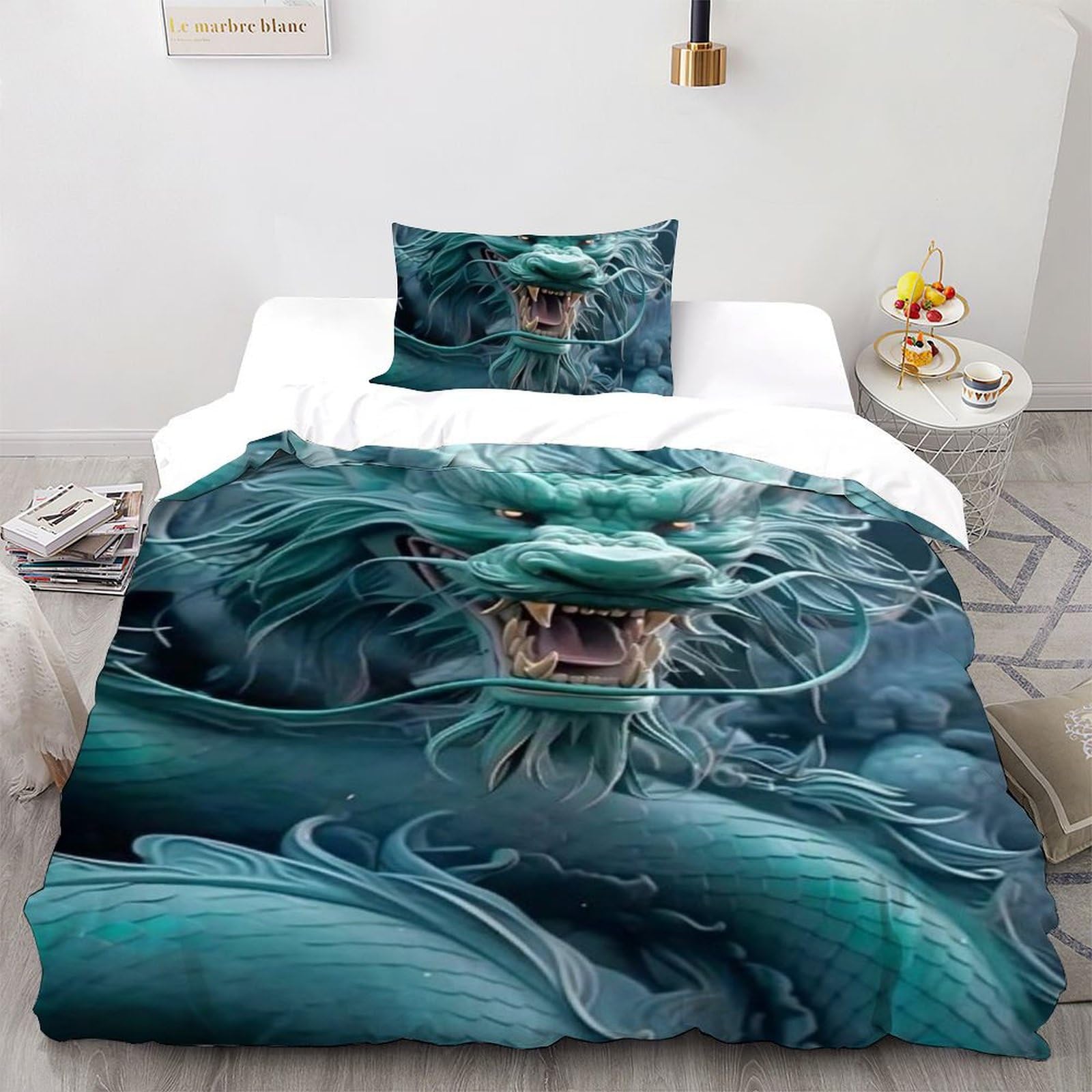 Housse de couette dragon 3D pour décorer la chambre d'un garçon passionné d'animaux volants