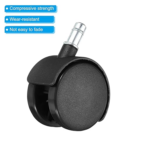 Miniatura 4 de PATIKIL Ruedas giratorias de 2.4 pulgadas, paquete de 6 ruedas universales de nailon de 360 grados para reemplazo de muebles de silla, color negro