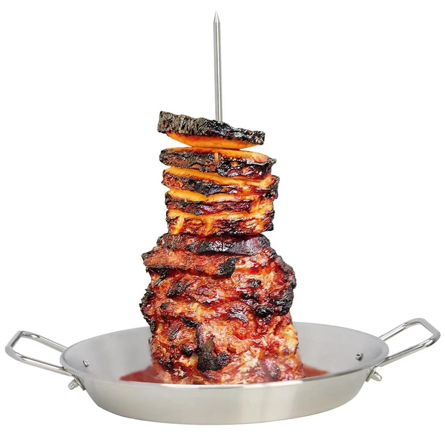 Pinchos de barbacoa verticales y soportes de acero para brochetas de kebab en asadores