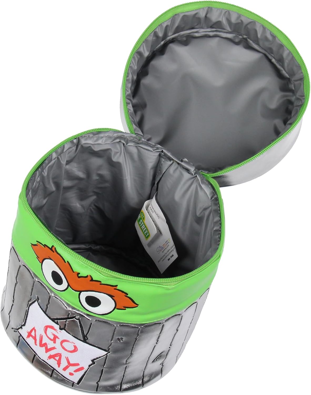 INTIMO Sesame Street Oscar the Grouch Go Away! Trash Shaped Insulated Lunch Box Bag Tote 10" - Image 3