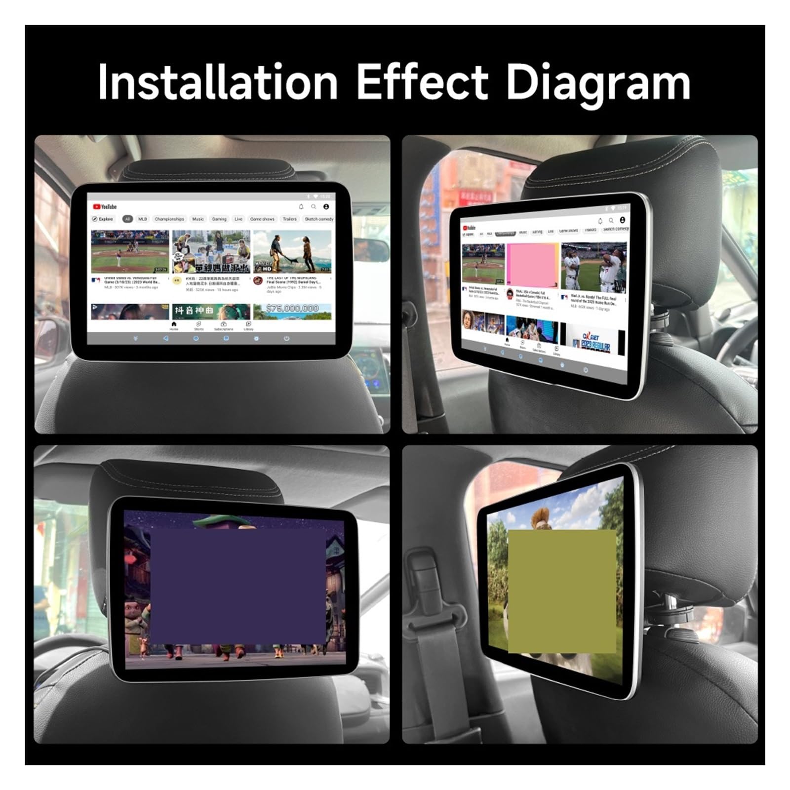 Monitor For Reposacabezas De Coche con Pantalla Táctil Digital 10,1/11,6 Pulgadas, Reproductor MP5, FM, HD, USB, Multimedia(10.1 Inch MP5-101 2P)