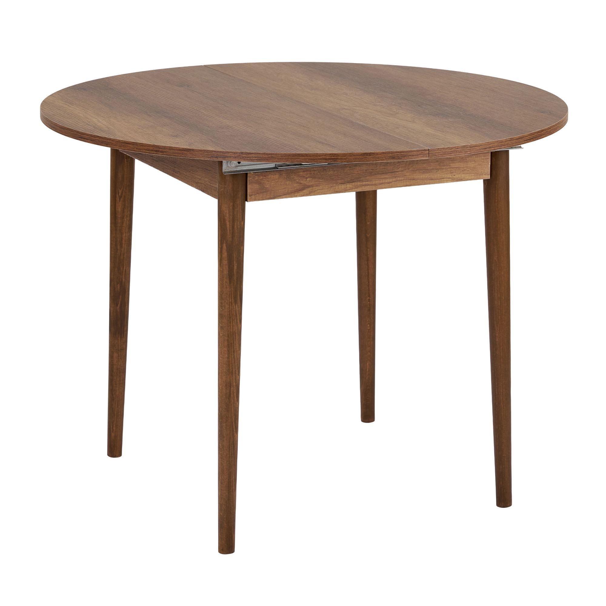 Ausziehbarer Esstisch, Barok Walnut, 100 x 100 cm (offen: 131 cm) | 100% melaminbeschichtete Spanplatte, 18 mm dick, robuste Holzbeine | perfekt für Moderne Esszimmer & Familientreffen