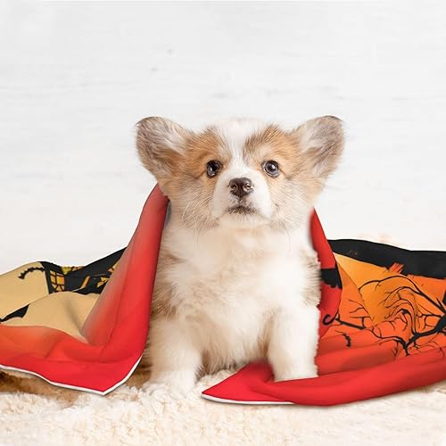 Miniatura 8 de Manta de felpa para mascotas, calabazas, luna, fantasma, Halloween, diseño de pata 3D, manta suave y esponjosa para perro, cachorro, gato, gatito,