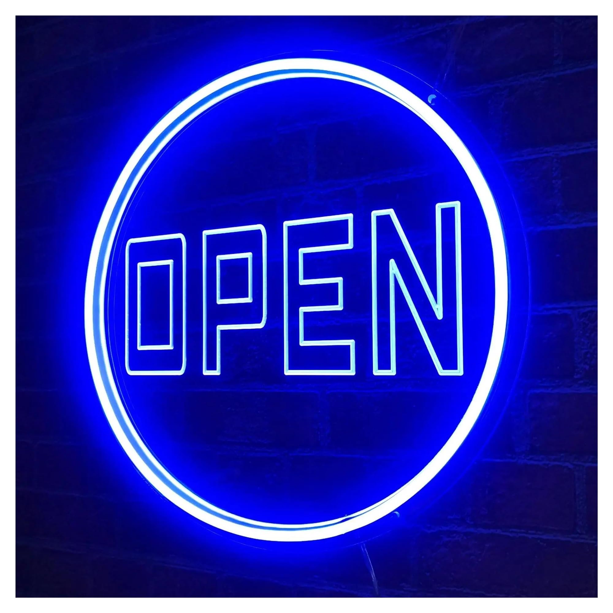Sign Lamp Open Neon Sign Engraved Acrylic Design, USB Powered Dimmable for Shops, Restaurants, Bars Wall Art 30cmх30cm