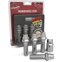Wheel Accessories Parts 4 Locks + Key M15x1.25 15x1.25 Thread Ball Seat Lug Bolt Chrome Finish 44mm Shank Length Dual Hex Key 17mm & 19mm fits Mercedes GLE GLS AMG Maybach GLS with OE Wheels