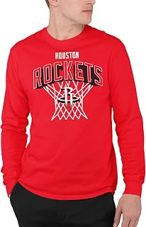 NBA Unisex Adult Nothing But Net Houston Rockets Officially Licensed Adult Long Sleeve Fan Tee