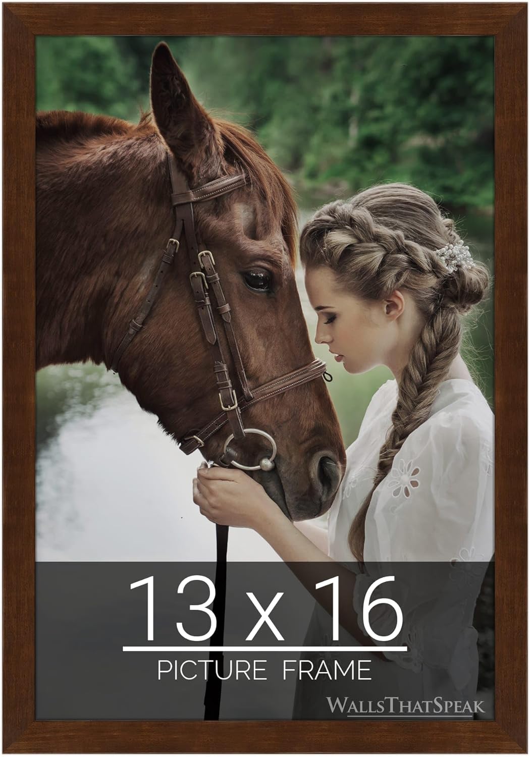 wallsthatspeak 13x16 Mocha Walnut Picture Frame for Puzzles Posters Photos or Artwork