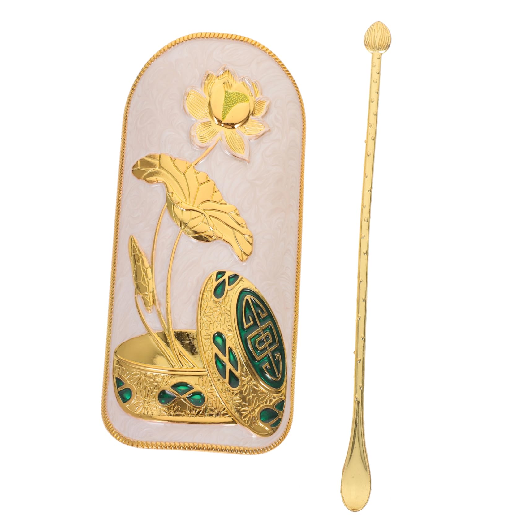 Cabilock 1set Chinese Kung Fu Tea Scoop Traditional Alloy Tea Spoon Easy to Clean and Store Housewarming Multi-use for Condiments