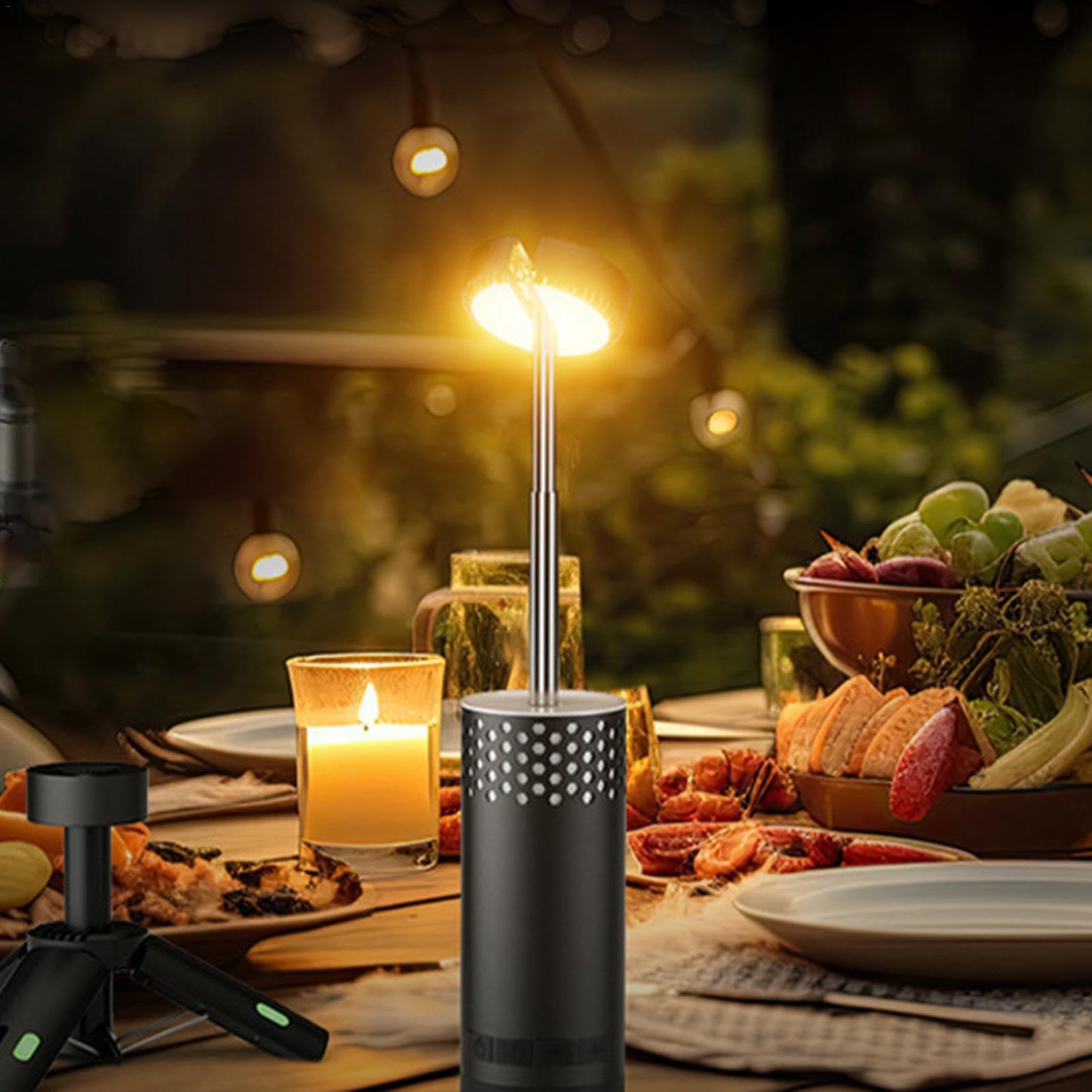 Faroles de camping – Luz telescópica de camping | Batería de 10000 mAh, diseño de gancho impermeable, linterna eléctrica de camping, linterna portátil para senderismo con gancho, base de trípode