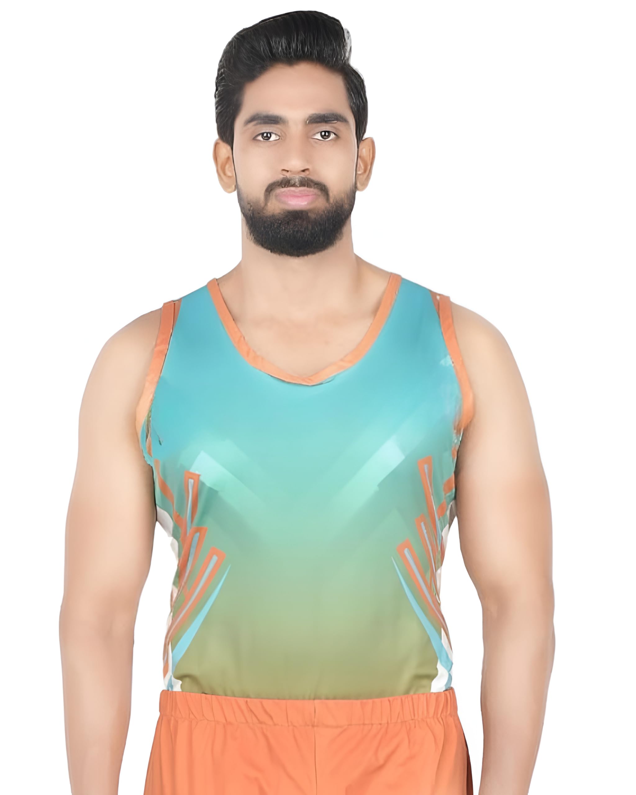 Swades Sports Men’s Zigzag Leotard Costume | Stretchable Performance Wear for Gymnastics, Mallakhamb, Yoga, Dance & Acrobatics-image-27