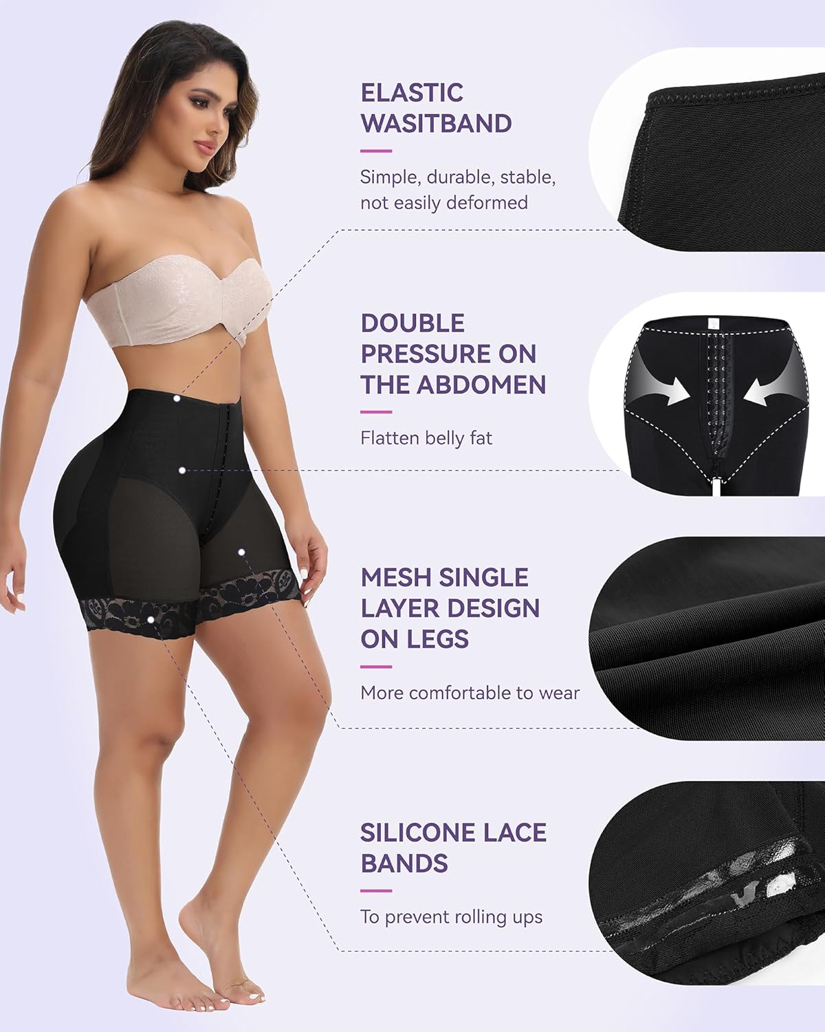 SHAPSHE Tummy Control Shapewear Shorts Butt Lifting Panties Compression Underwear Women Curvy Faja Colombianas Moldeadoras - Image 4