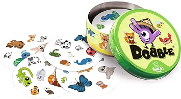 Asmodee | Dobble Animals | Fun Family Card Game | Fast-Paced Observation Game | 15 Min Playtime | 2-8 Players | Ages 6 and up | Tin Box & 55 Cards