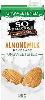 So Delicious Dairy Free Shelf-Stable Almond Milk, Unsweetened, Vegan, No...