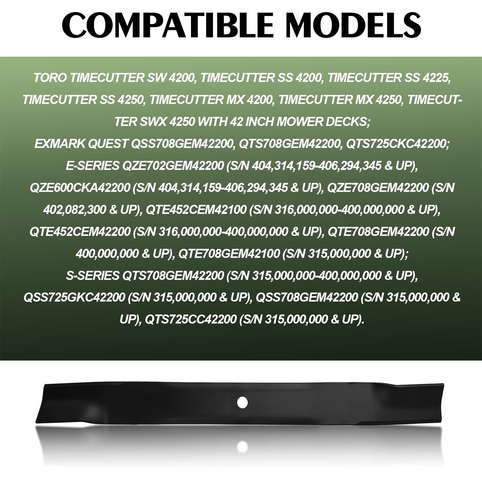 131-3939-03 Cuchillas de cortacésped de alta elevación compatibles con cortacésped de giro cero ExMark Quest, reemplaza 131-3939-03P 106-22747-03, paquete de 2