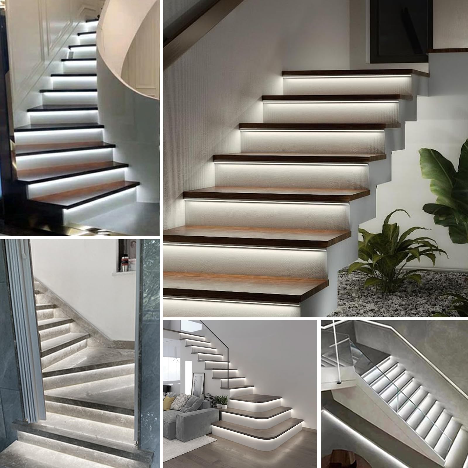 Oświetlenie schodów LED z czujnikiem ruchu i czujnikiem światła dziennego, 16 stopni LED do oświetlenia schodów (16 stopni RL-STEP-09-4000K)