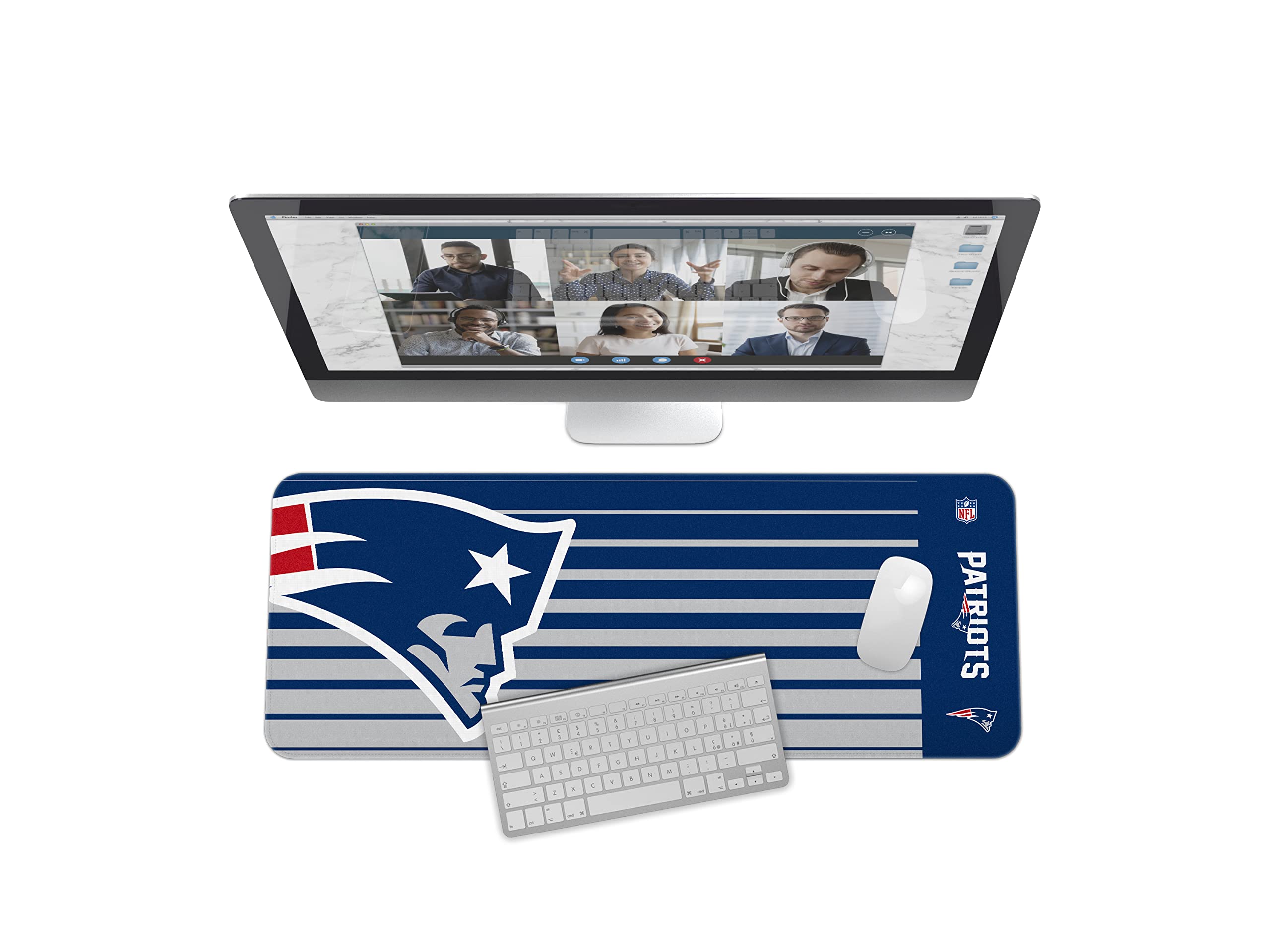 SOAR NFL Unisex Multifunctional Desk Mat for Desktop, (31.5"x12") - Ultra Soft Fabric with Non-Slip Rubber Backer - Water Resistant &amp; Durable Nylon Stitching - Officially Licensed NFL, Desk Pad