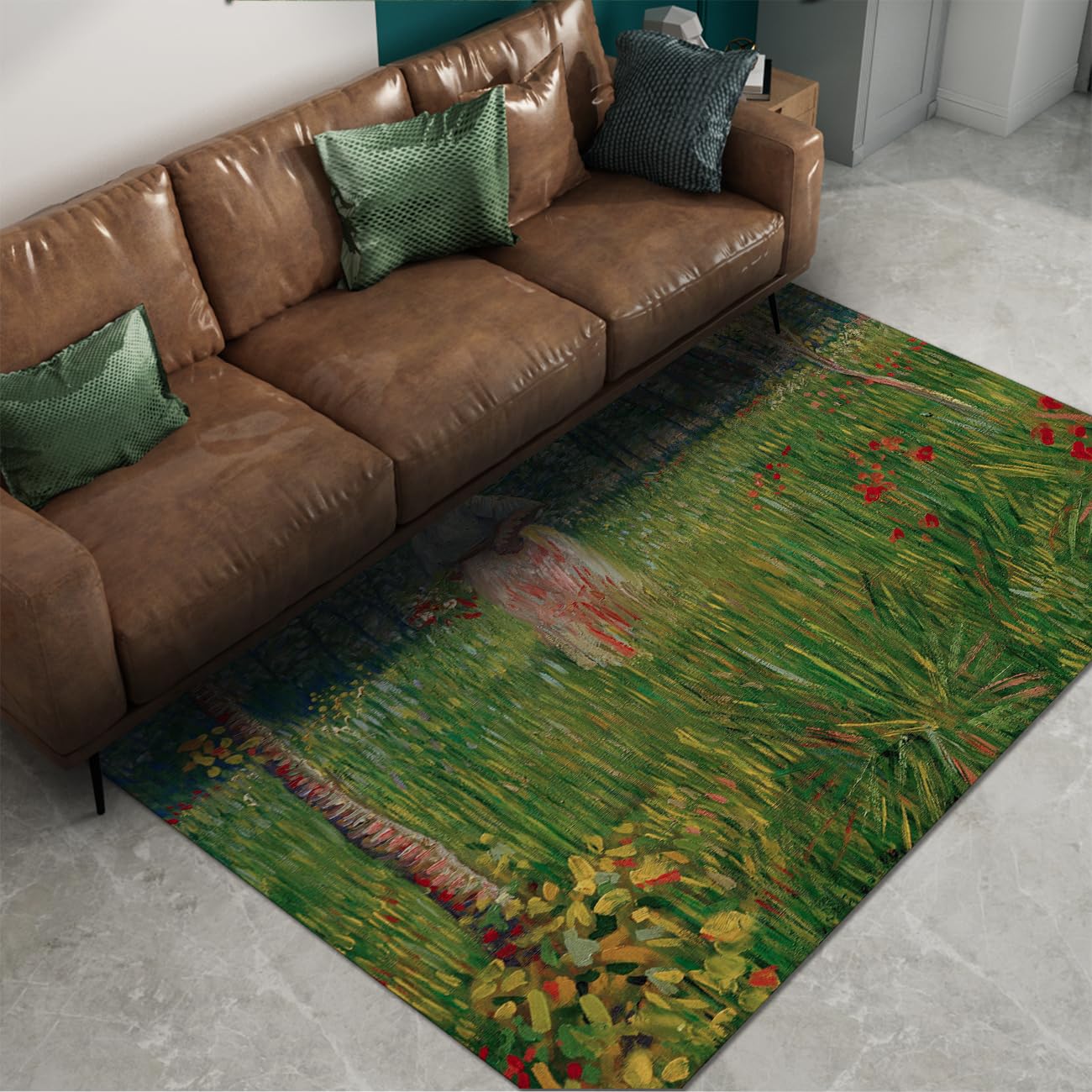 Carpette lavable jardin vert pour sublimer votre descente de lit