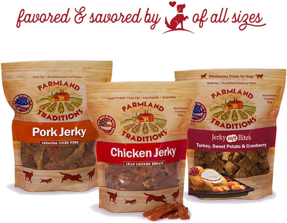 Farmland Traditions USA Made 3 lbs. Turkey, Sweet Potato, Cranberry Soft Jerky Bite Dog Treats