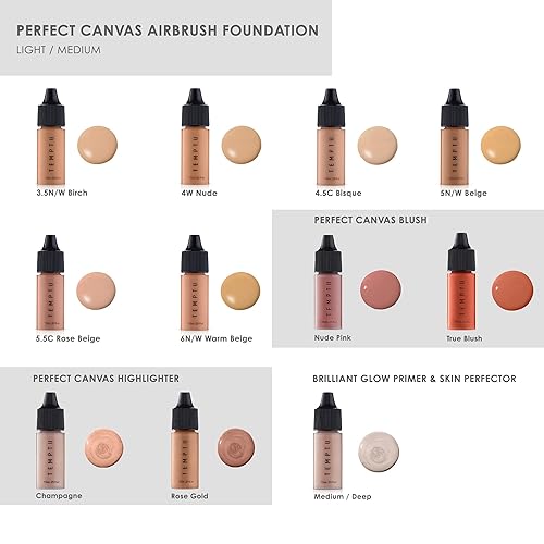 Miniatura 3 de TEMPTU Air Flawless Complexion - Kit de aerógrafo inalámbrico Pro - Cartuchos de maquillaje recargables Pro incluye imprimación rubor resaltador y