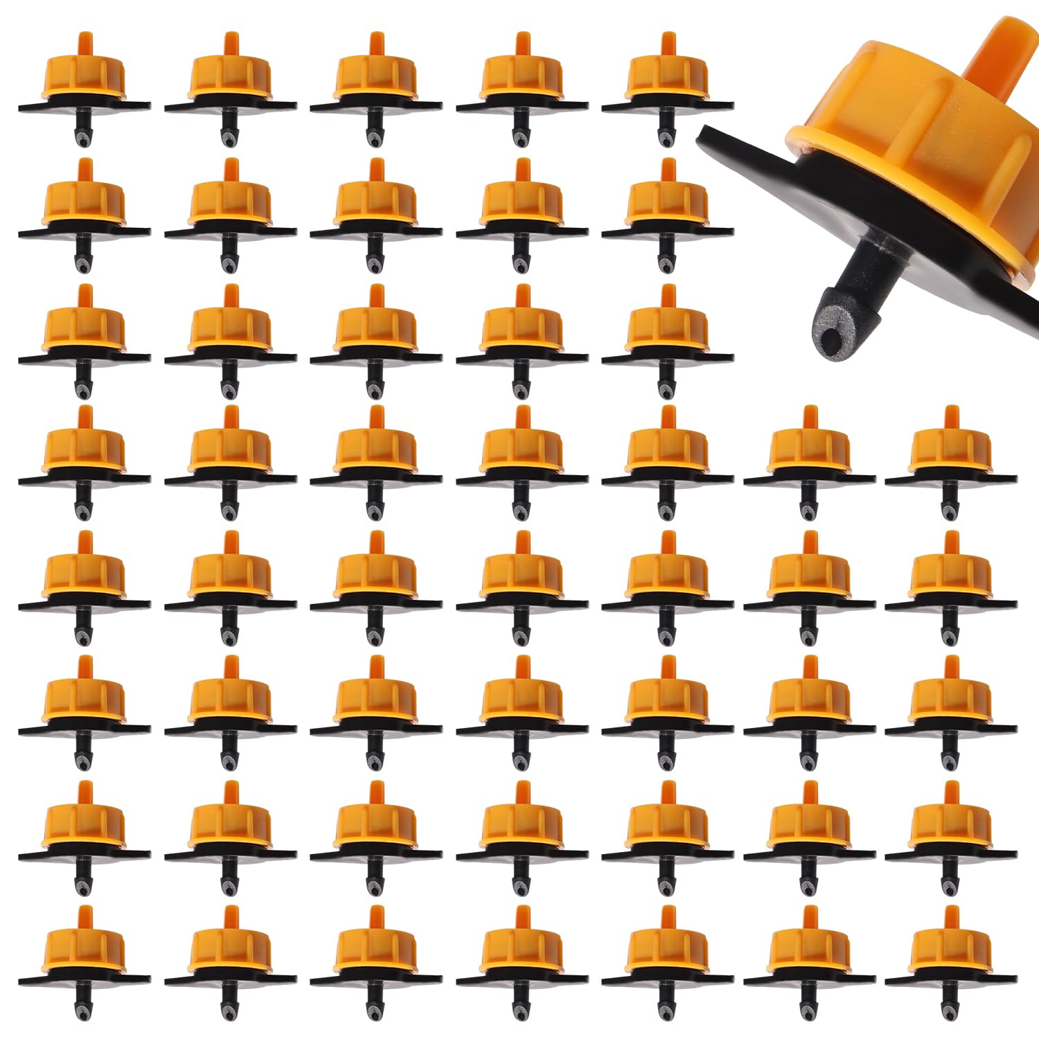 VooGenzek 50 PCS 2 GPH Pressure Compensating Dripper, 1/4 Inch Plastic Irrigation Drip Emitters