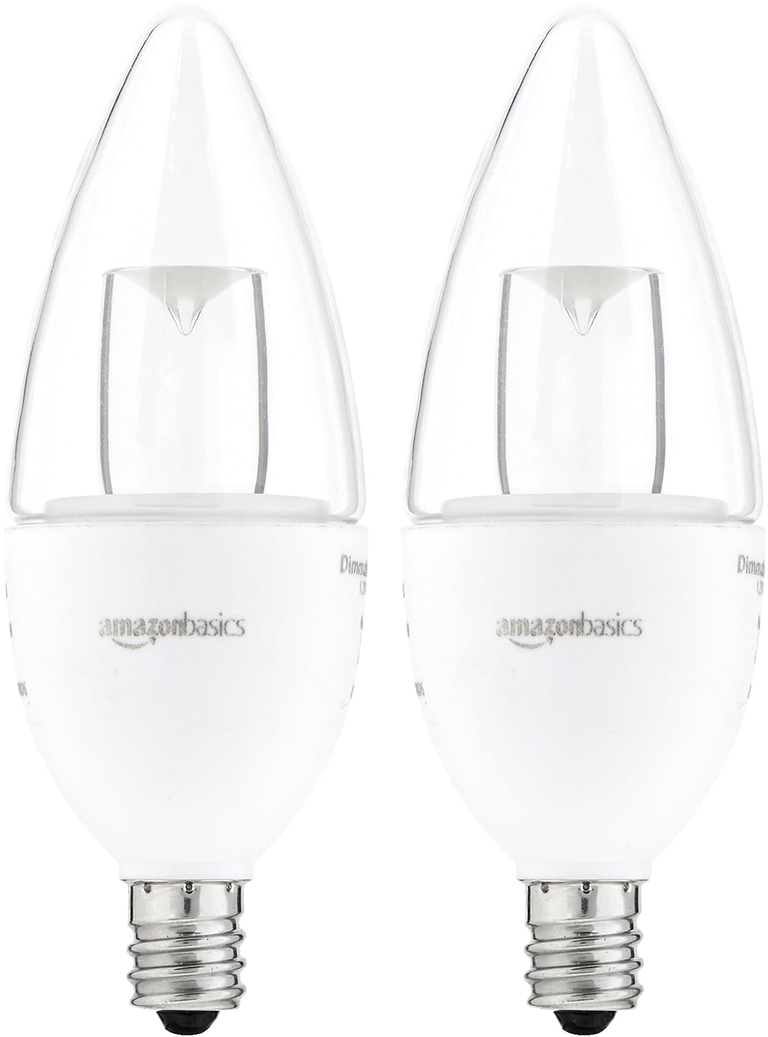 AmazonBasics 40 Watt Equivalent, Soft White, Dimmable, B11 LED Light