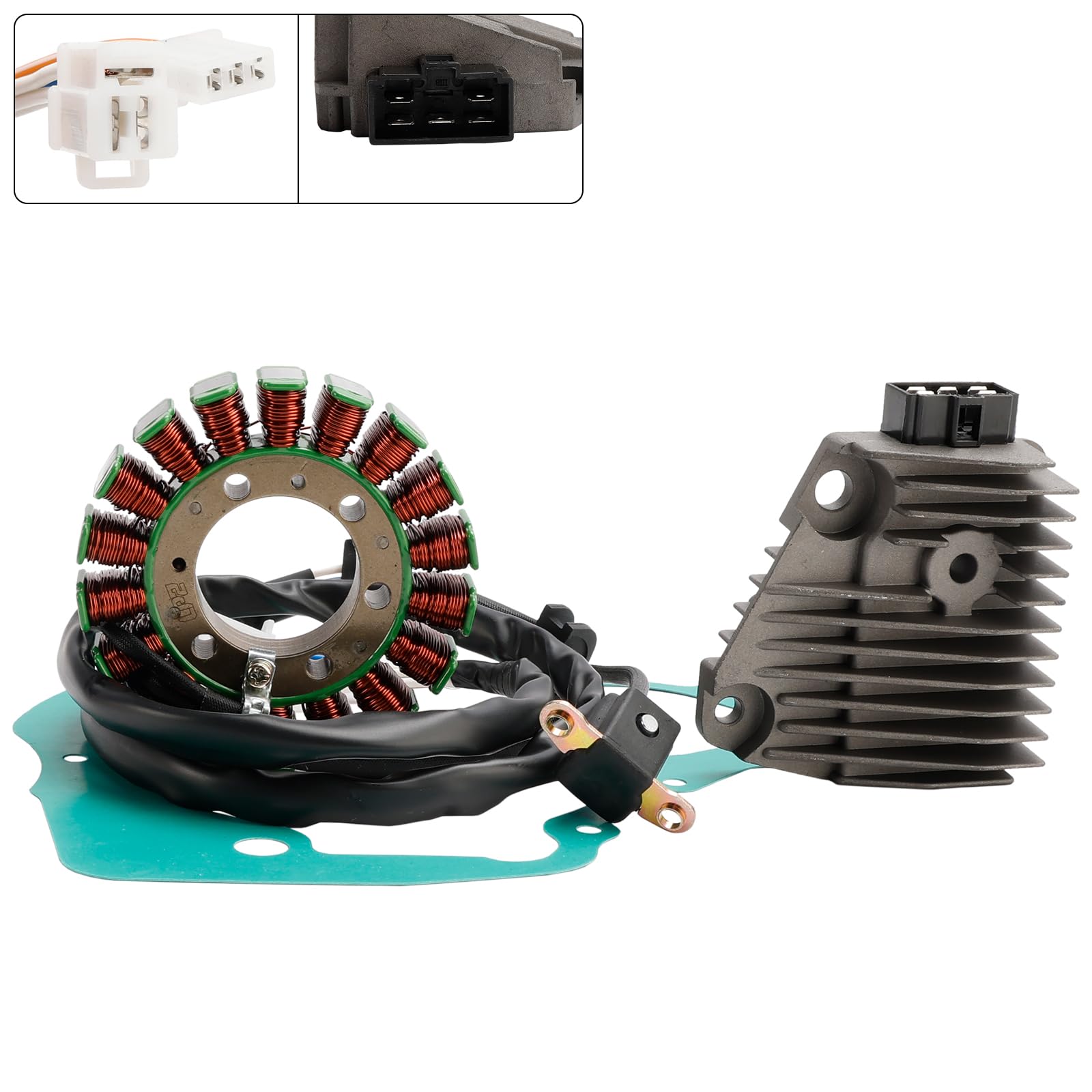 Topteng Stator Regulator Rectifier Gasket Apto para Yamaha XV125 Virago 125 1997-2000, XV125S Virago 125S 1999-2000, XV250 Virago 250 1991-2021, XV250 V-Star 250 2008-2018