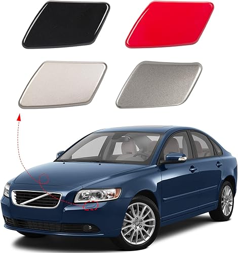 Tapa de boquilla para limpiaparabrisas delantero para Volvo S40 V50 2005 2006 2007 39991798 39991799 (negro, lado izquierdo del conductor)