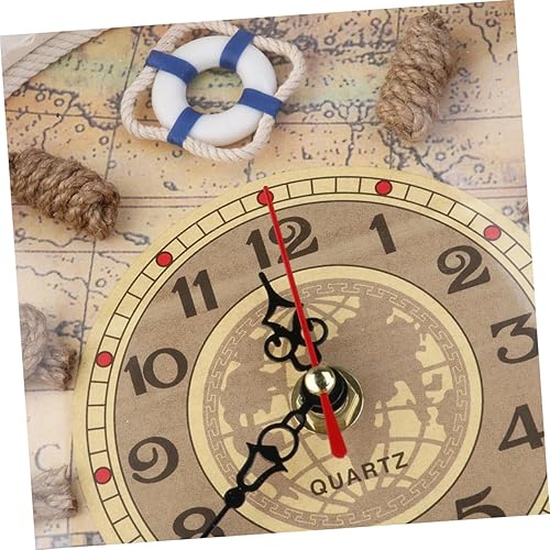 Miniatura 3 de Garneck Reloj náutico con temática de playa Reloj 3D Reloj de tiempo de barco Reloj de pared grande Anillo Decoración Retro Reloj de pared Reloj