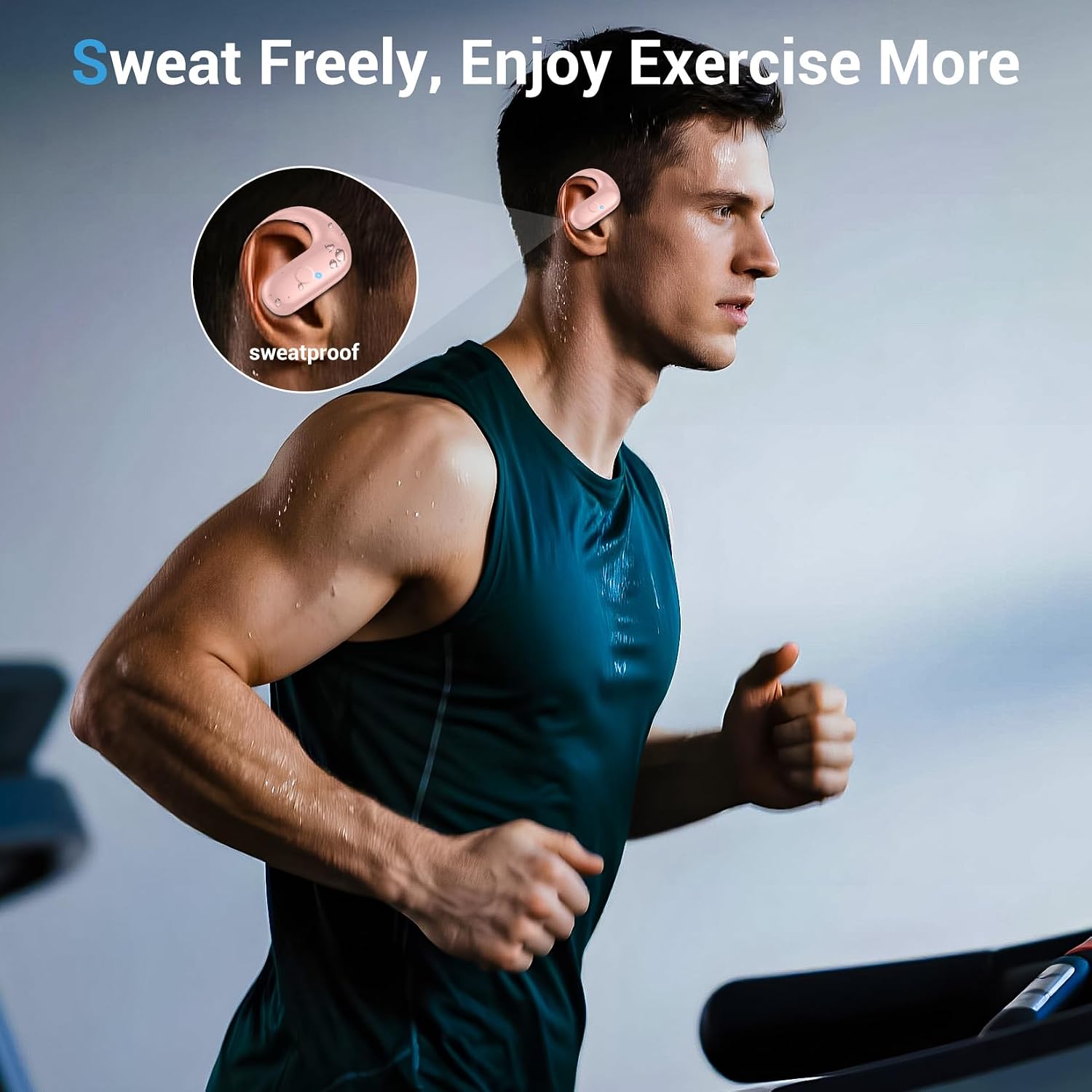 Sport Wireless Earbuds,60Hrs BT5.4 ENC IPX7 Waterproof Earhooks Deep Bass image 2