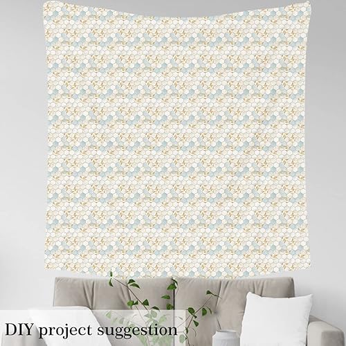 Miniatura 3 de Tela de tapicería de panal de abeja de 3 yardas para sillas, tela de mármol blanco por yarda para niños, moderna, estética, decorativa, impermeable,