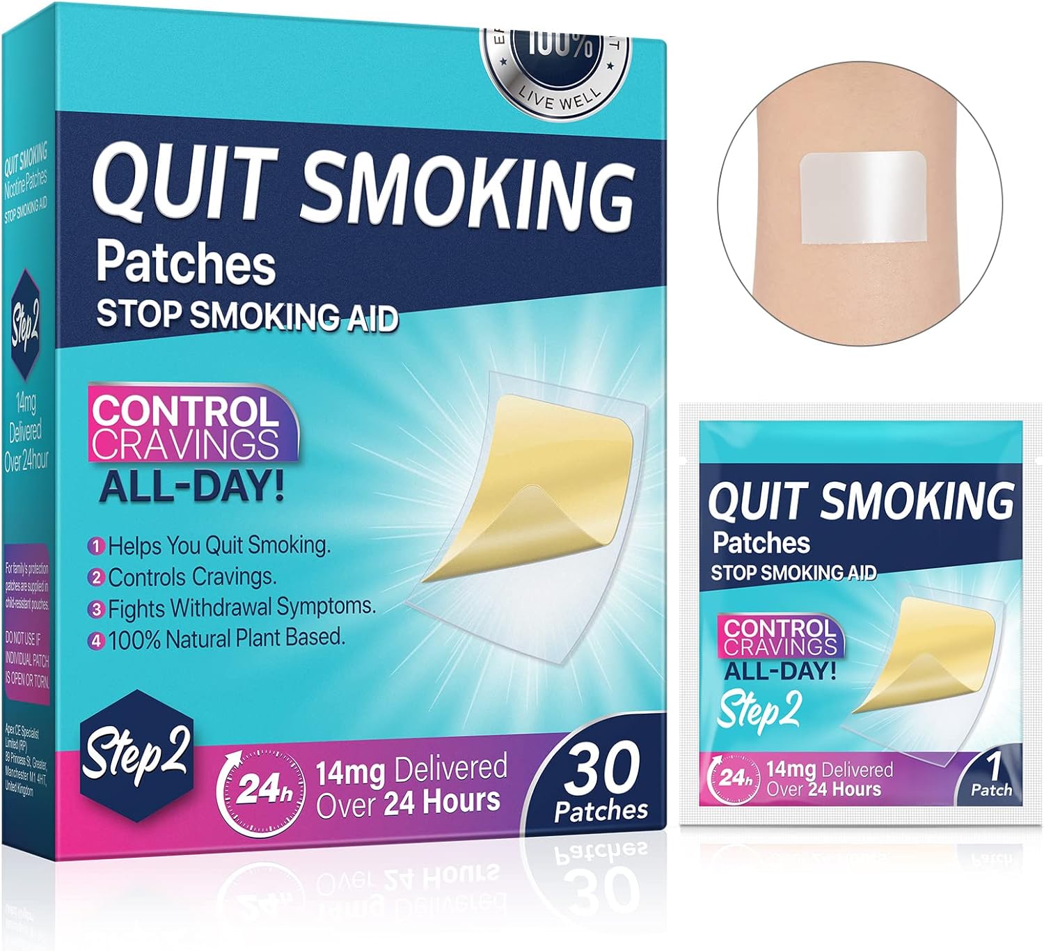 14 mg Step 2 Patches to Help Quit Smoking, Stop Smoking Quit Smoking Patches, Stop