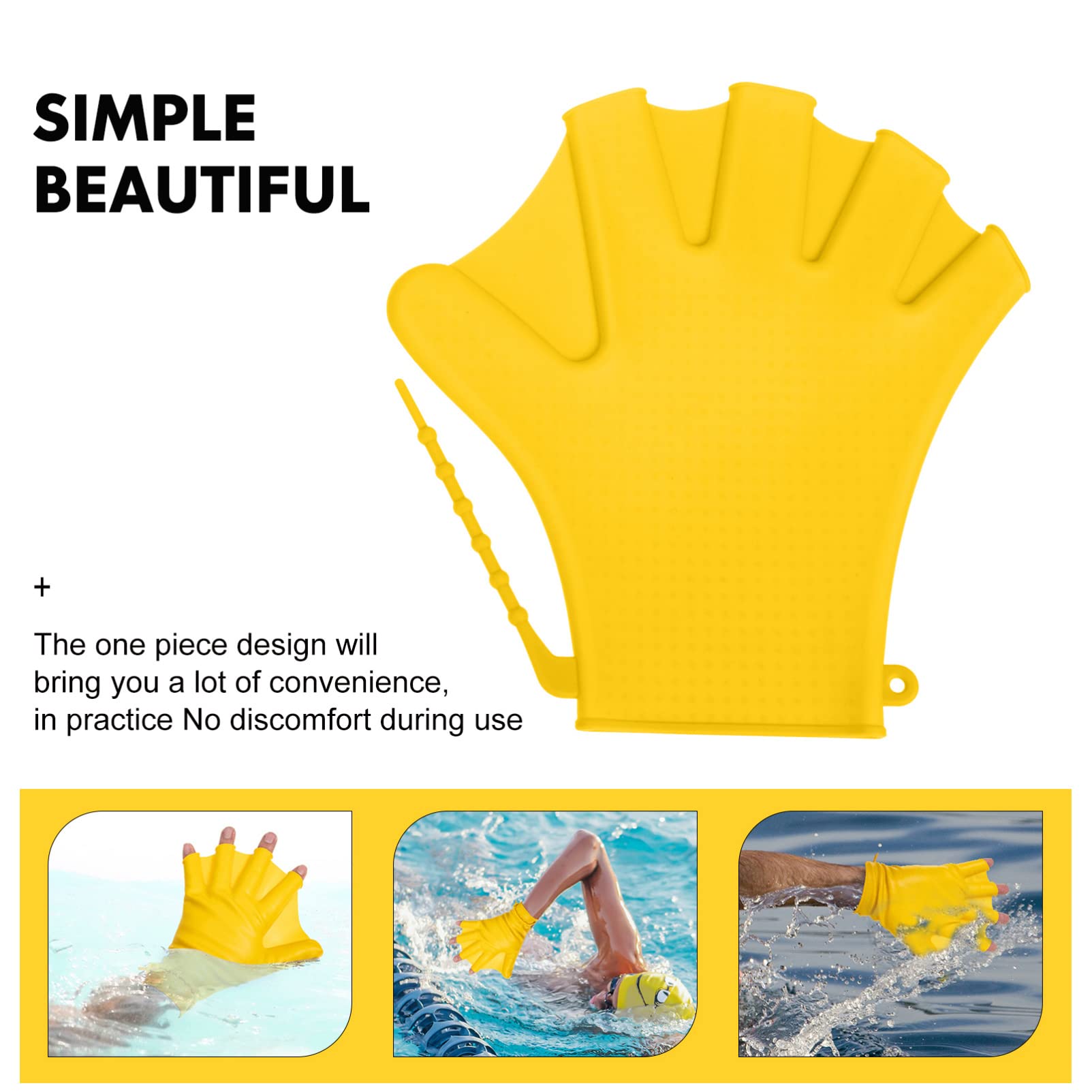 LAPYAPPE 1Pair Adjustable Swim Paddles Diving Auxiliary Gloves for Adults Comfortable Water Gloves for Training and Pool Activities Skid Wear Resistant