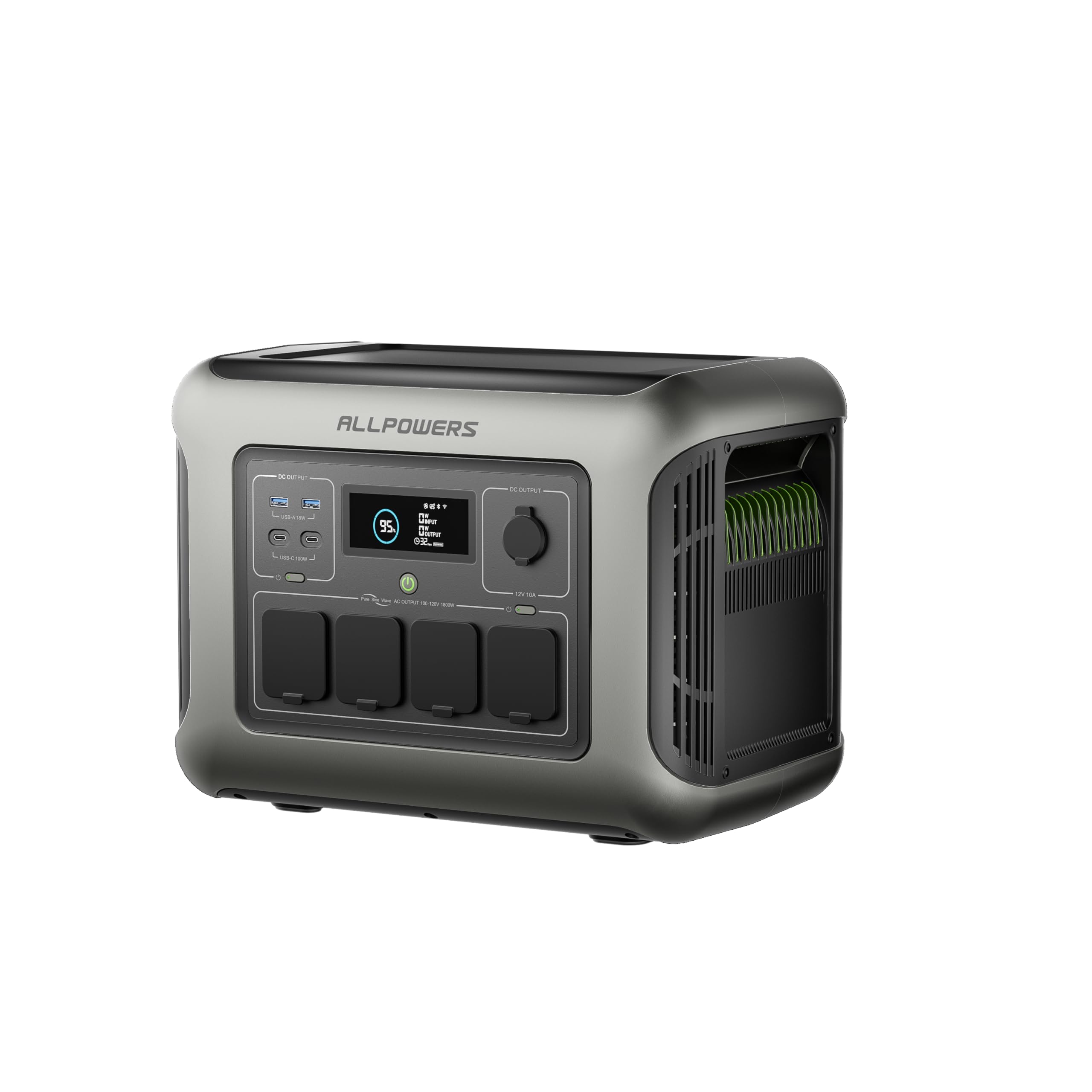 ALLPOWERS R1500 LITE Centrale Elettrica Portatile, Batteria LiFePO4 1056Wh, 1600W, Ricarica 0-80% in 40min, UPS 35dB per Emergenza Domestica, Campeggio e Camper