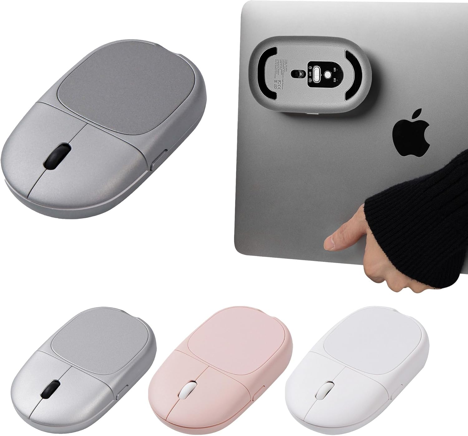 Magnito – Magnetic Wireless Bluetooth Mouse for MacBook, iPad, Laptop, Windows, Chrome OS, Linux – Compact & Portable, Slim, Lightweight, Quiet Clicks – The Best Travel Mouse (Space Gray)